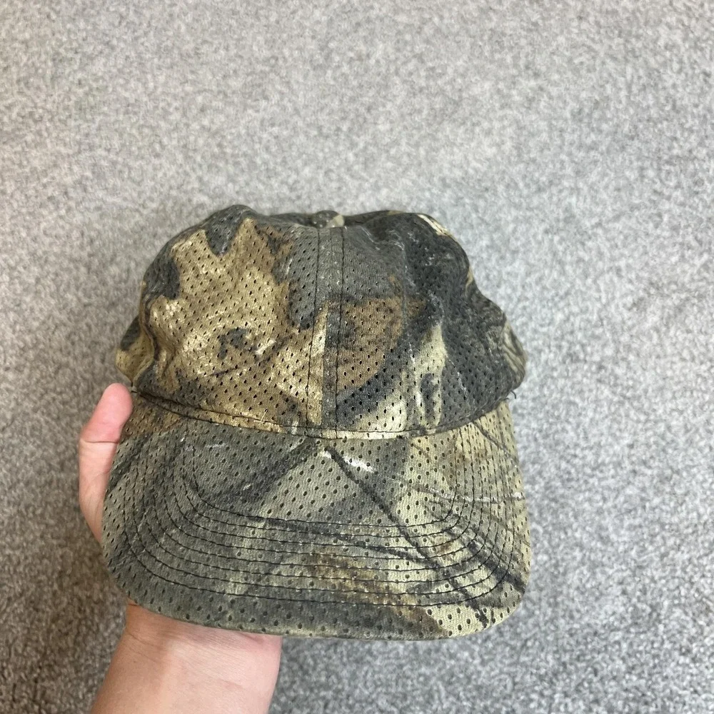 vtg Outdoor Cap Hat Cap‎ Snap Back Camouflage Camo Mesh Hunting Mens Green Brown